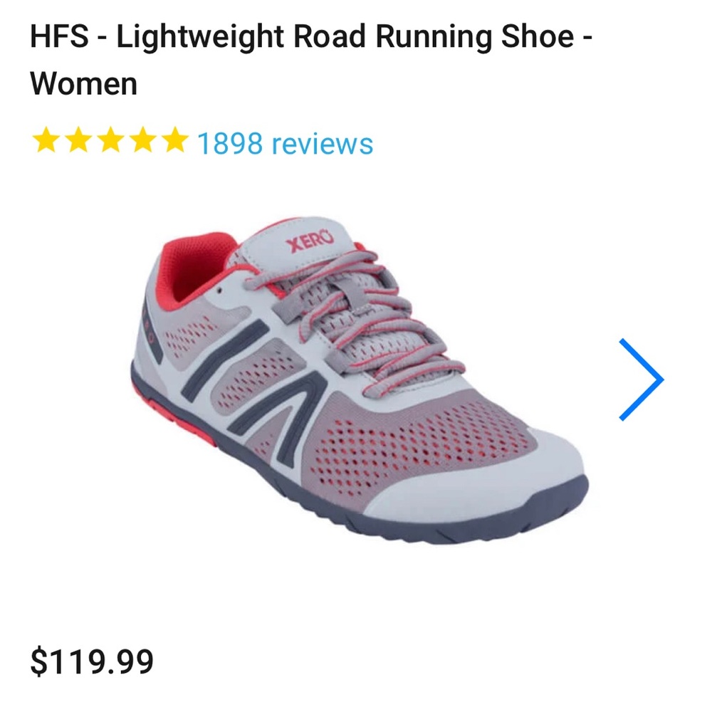 Size 7 Xero shoes. Gray with pink lining.